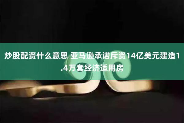 炒股配资什么意思 亚马逊承诺斥资14亿美元建造1.4万套经济适用房