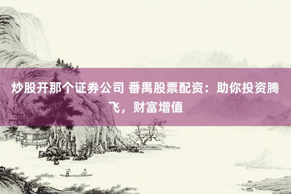 炒股开那个证券公司 番禺股票配资：助你投资腾飞，财富增值