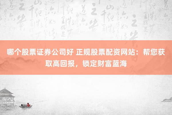 哪个股票证券公司好 正规股票配资网站：帮您获取高回报，锁定财富蓝海