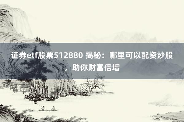 证券etf股票512880 揭秘：哪里可以配资炒股，助你财富倍增